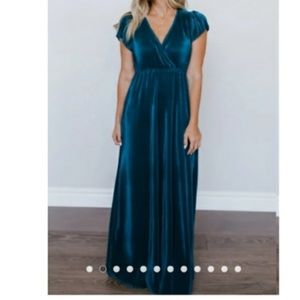 Not for sale-stain. Baltic Born Athena Peacock Blue Pleated Maxi Dress- 1x